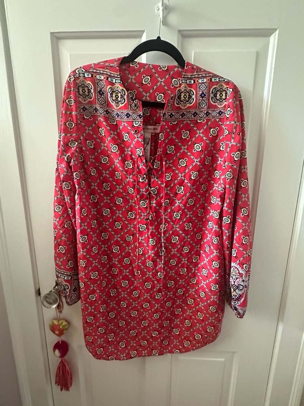 Nanette Lepore Red Batik Swim Cover Up